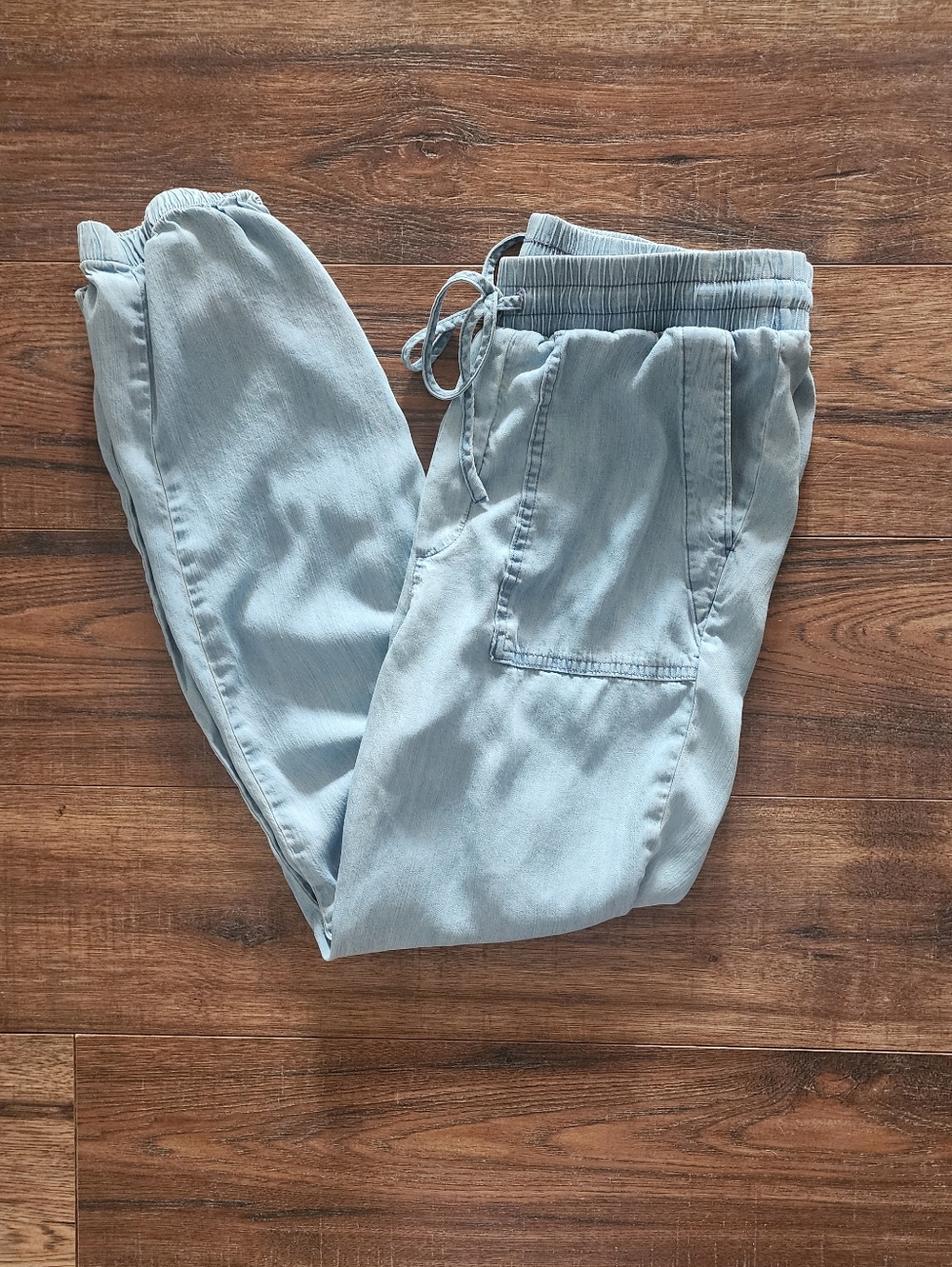 Staccato Women's Boutique Blue Chambray Casual Joggers Small S